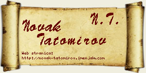 Novak Tatomirov vizit kartica
